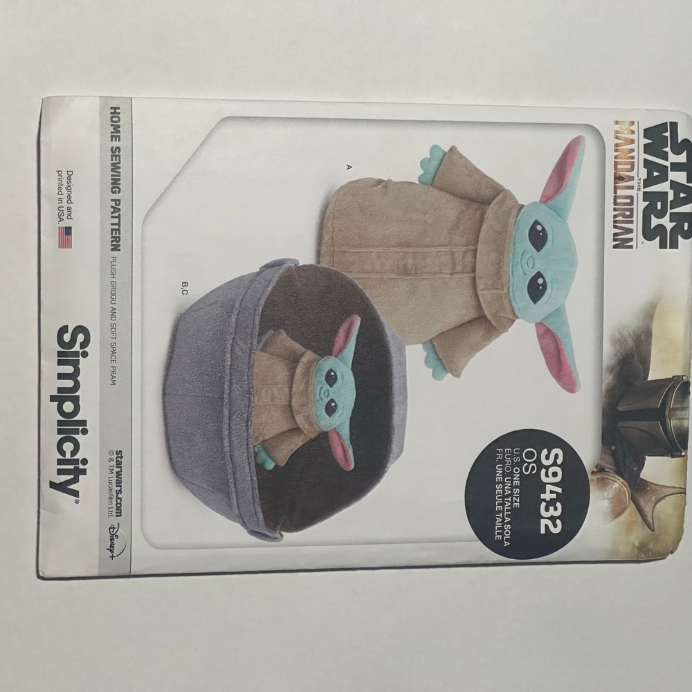 Simplicity S9432 UNCUT Star Wars Mandalorian Plush Grogu Soft Space Pram
